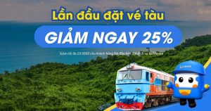 Đặt vé tàu hỏa lần đầu trên Vexere sẽ được giảm giá